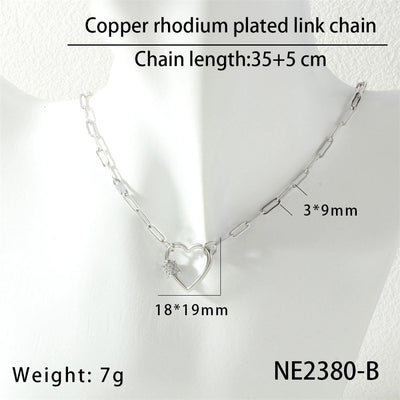 Jewelry Hip-Hop Punk Cool Style Heart Shape Copper Necklace