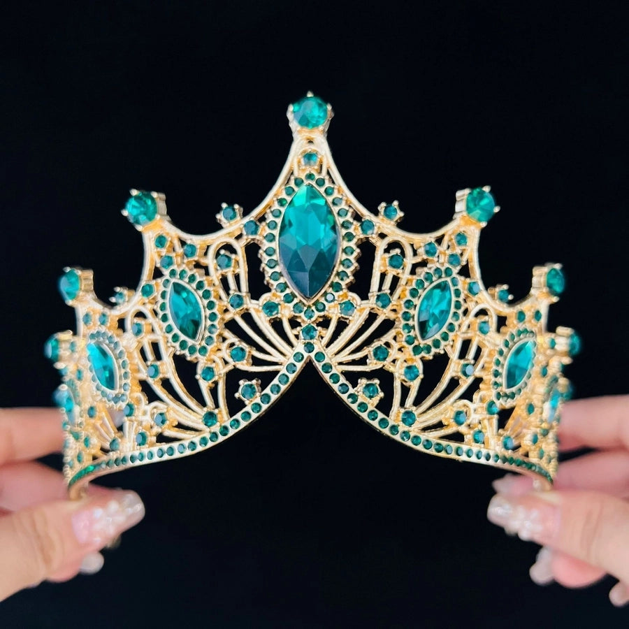 Women's Lady Crown Alloy Rhinestone Plating Hair Band