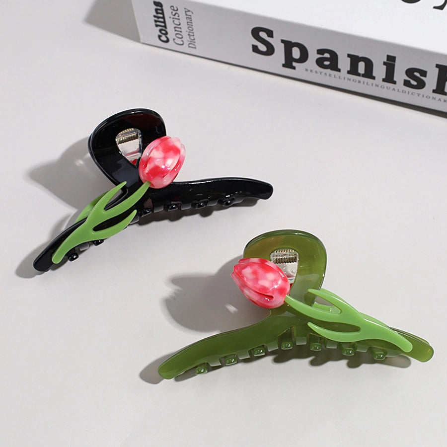 women's elegant sweet tulip plastic hair claws
