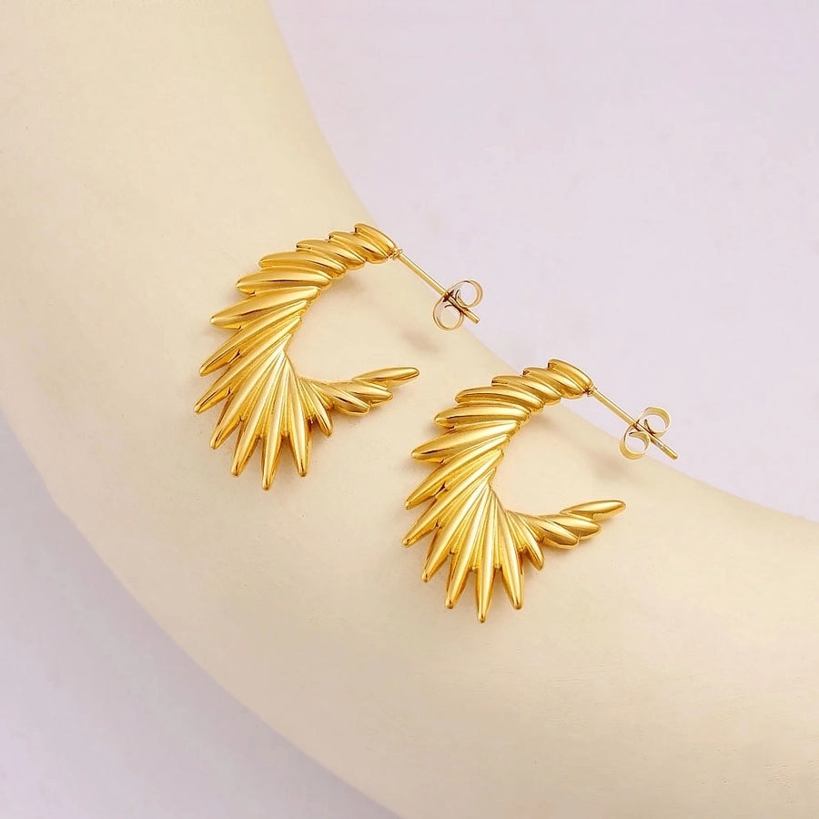 1 Pair Exaggerated Commute Geometric Solid Color 304 Stainless Steel 316 Stainless Steel  18K Gold Plated Ear Studs