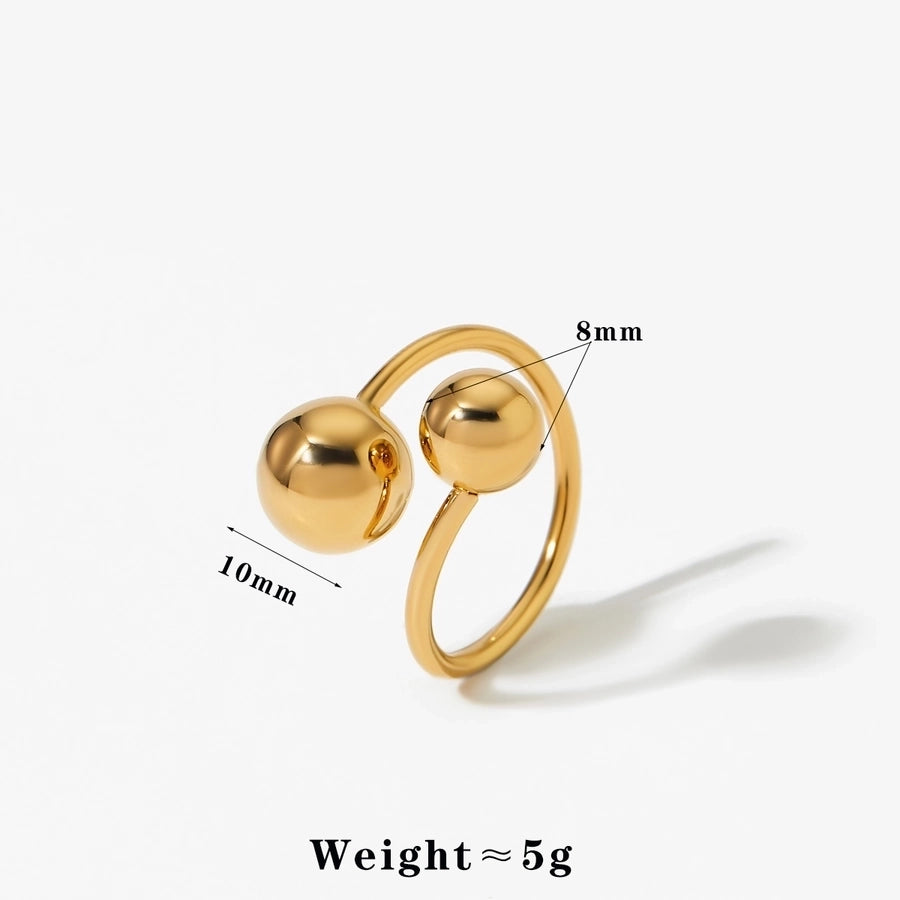 Jewelry Modern Style Artistic Solid Color 304 Stainless Steel 16K Gold Plated White Gold Plated Gold Plated Plating Rings