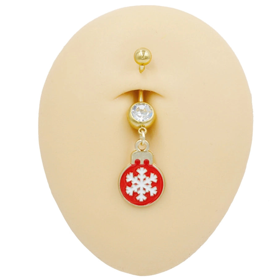 1 Piece Belly Rings Rock Punk Pumpkin Bat Skull 316 Stainless Steel  Alloy Epoxy Inlay Rhinestones Zircon Gold Plated