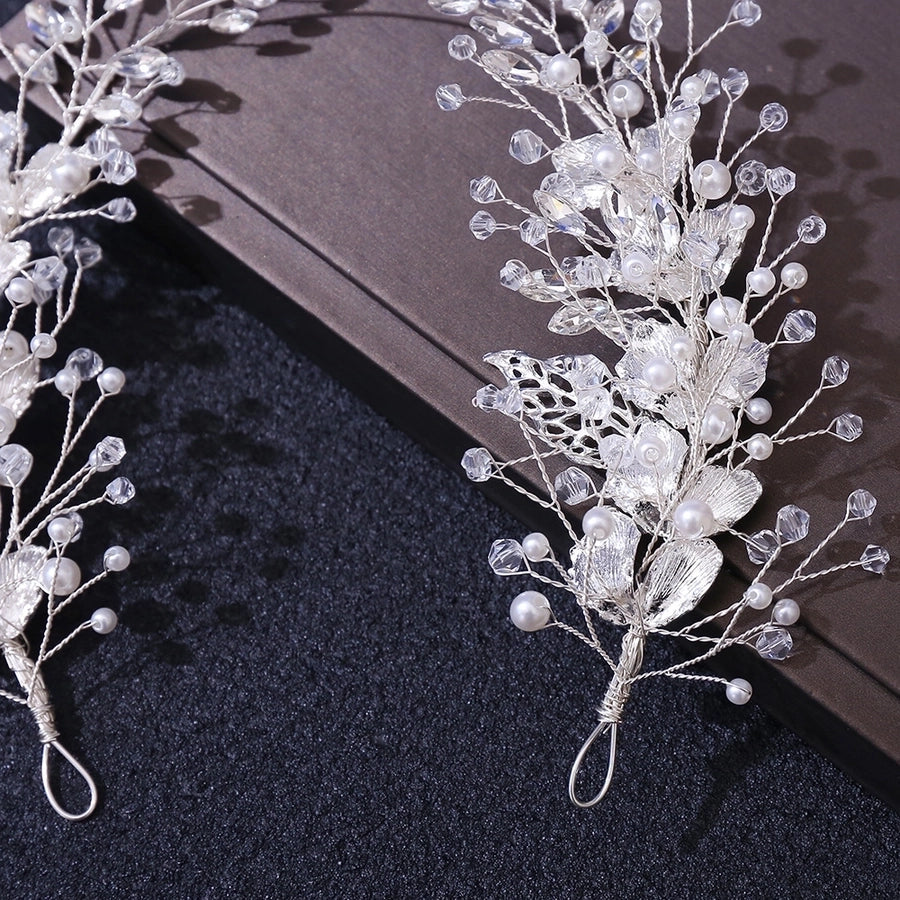 Women's Simple Style Classic Style Leaf Alloy Inlay Rhinestones Hair Band