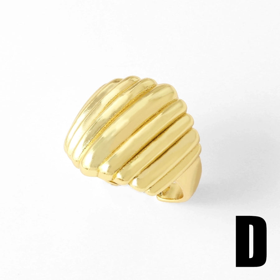 Copper 18K Gold Plated Plating Irregular Open Rings