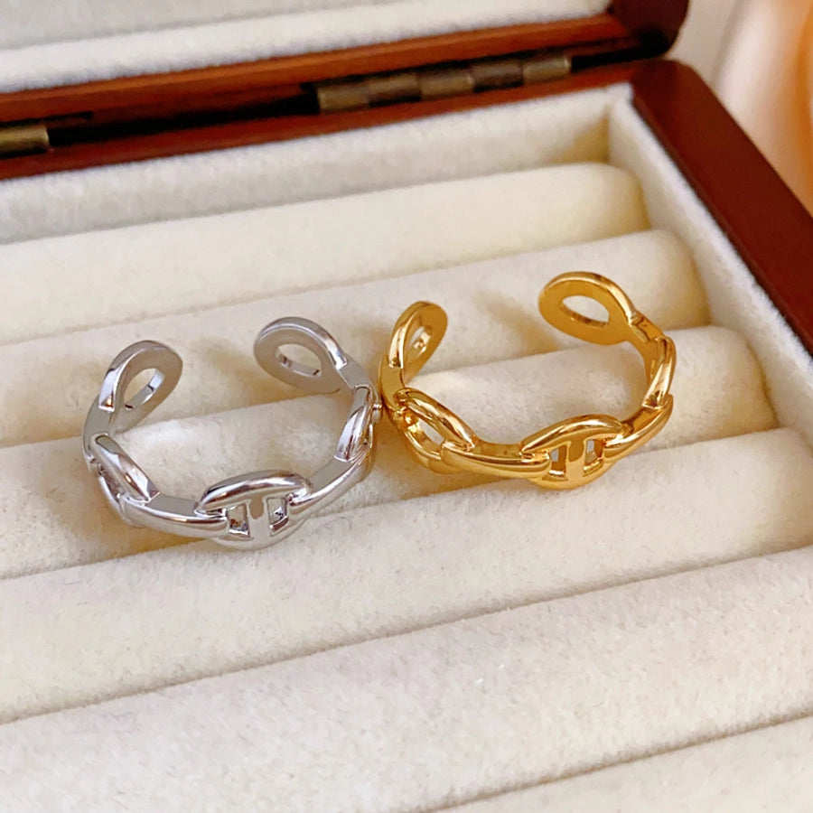 Jewelry French Style IG Style Geometric Titanium Steel Plating Open Rings