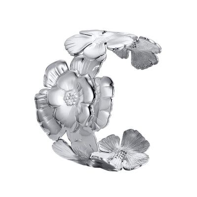IG Style Streetwear Oversized Flower 304 Stainless Steel 18K Gold Plated Wide Bracelet In Bulk