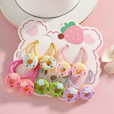Kid'S Cute Donuts Resin Hair Tie
