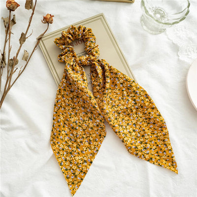 fashion ditsy floral cloth ribbon hair tie 1 piece