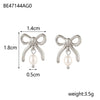 1 Pair Elegant Bow Knot 304 Stainless Steel 18K Gold Plated Drop Earrings
