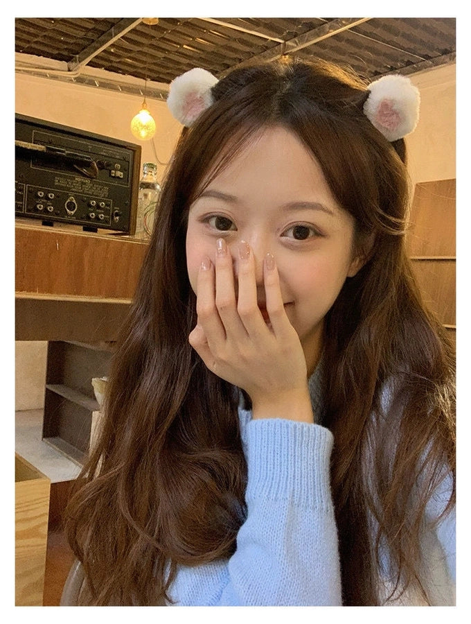 Salt Sweet Plush Ear Clip Three-dimensional Cartoon Clip Super Cute Girl's Heart Bangs Clip Pair Clip Japanese and Korean Hair Accessories