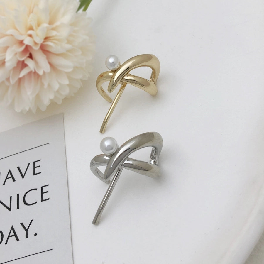 Women's Simple Style Solid Color Alloy Plating Pearl Hair Clip