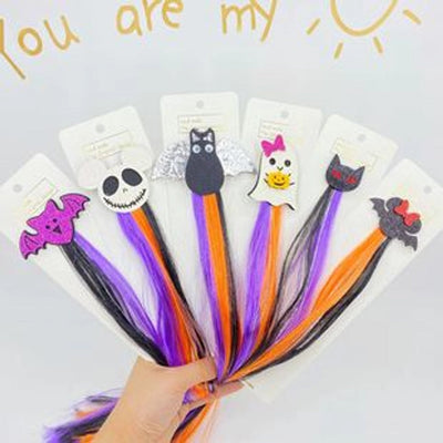 Rainbow Wig Glitter Gradient Hairpin Haircord Hairband Children's Wig Bow Wig Hairpin