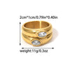 Jewelry Modern Style Simple Style Commute Heart Shape 304 Stainless Steel Zircon 14K Gold Plated Inlay Rings