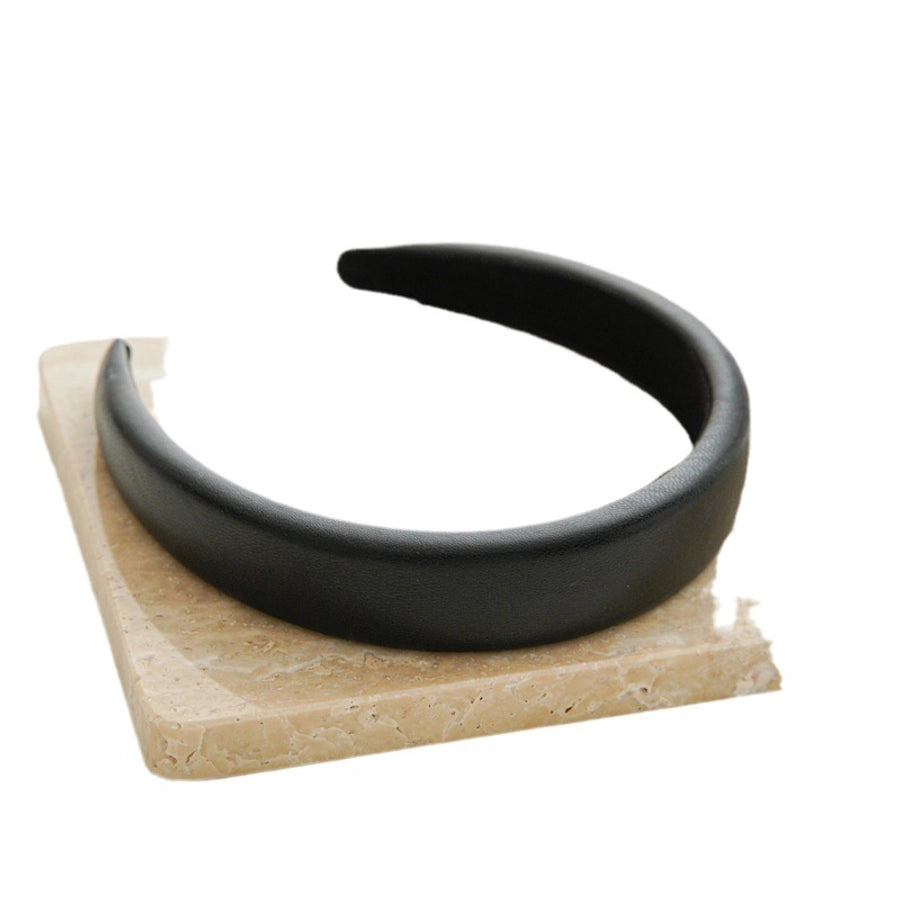 Women's Simple Style Solid Color Pu Leather Hair Band