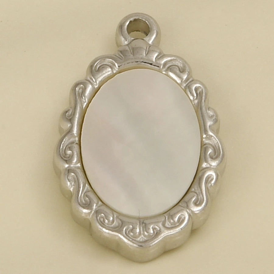 Jewelry Vintage Style Classic Style Oval 304 Stainless Steel Shell Abalone Shell 18K Gold Plated Irregular Plating Pendant Necklace