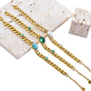 Hip-Hop Exaggerated Oval Titanium Steel Gold Plated Turquoise Rhinestones Pearl Bracelets In Bulk