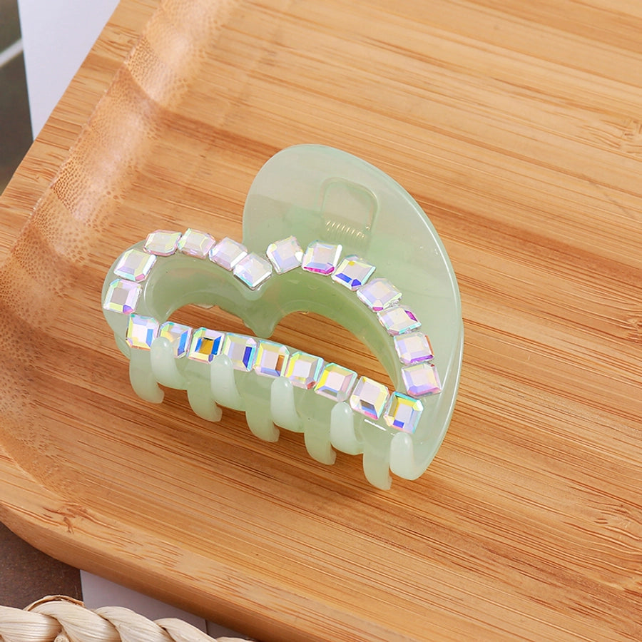 Women's Simple Style Classic Style Heart Shape Rhinestone Acetic acid sheets Hollow Out Inlay Rhinestones Hair Claws