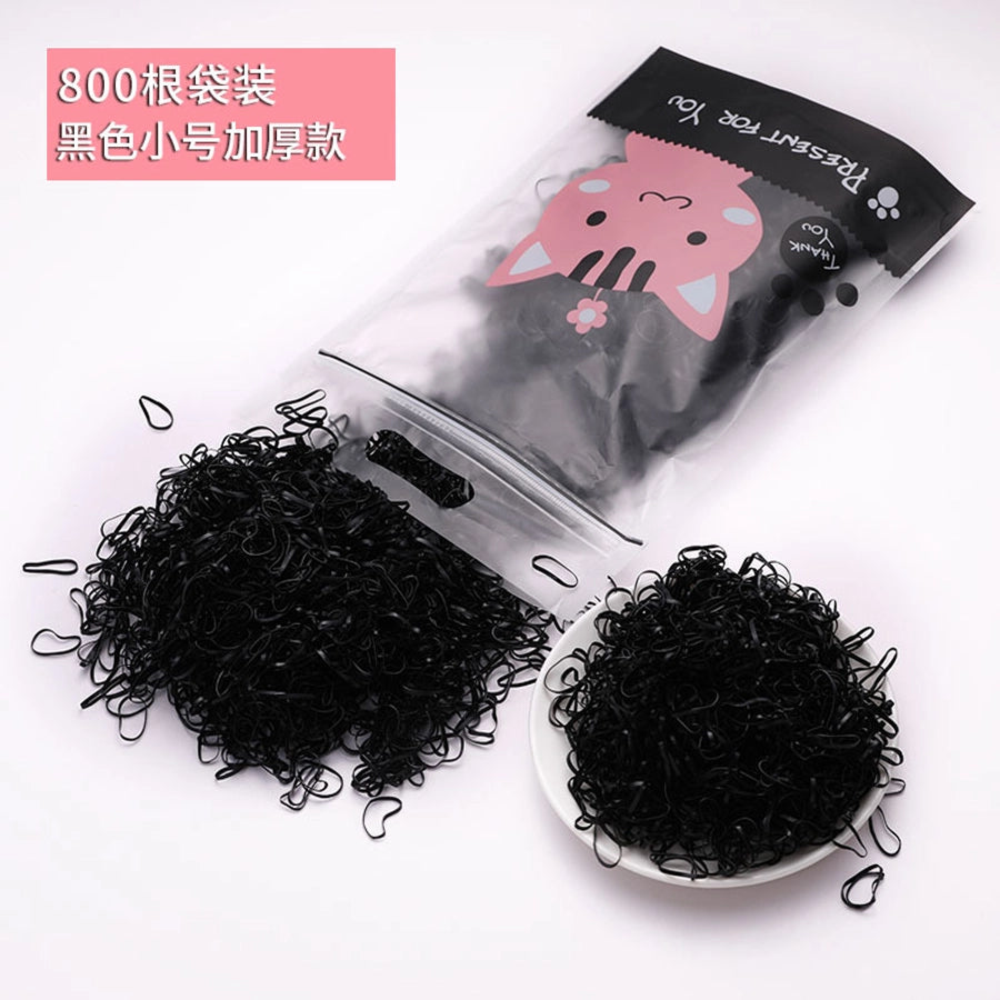 children's headdress rubber band hair tie black rubber band thickened hair rope