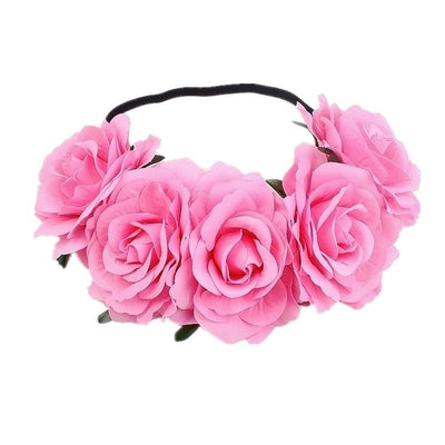 velvet rose wreath hair band silk cloth rose headband seaside holiday headdress children's photo hair accessories