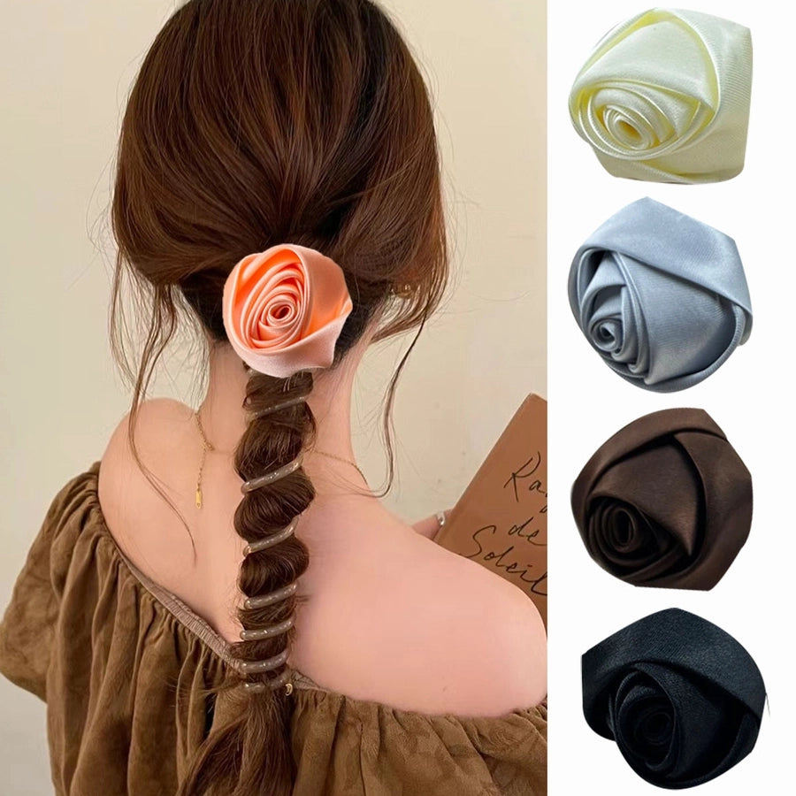 Women's Elegant Simple Style Rose Plastic Hair Tie