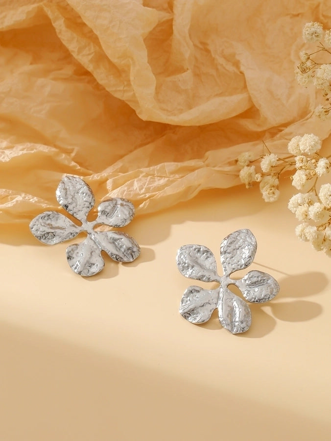 1 Pair Exaggerated Simple Style Oversized Flower Butterfly 304 Stainless Steel Ear Studs