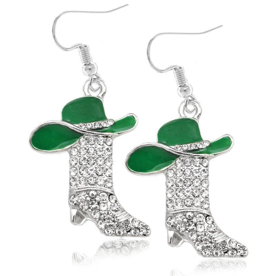 1 Pair Casual Simple Style Streetwear Boots Plating Copper Zircon Drop Earrings
