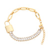 Elegant Streetwear Rectangle Titanium Steel Zircon Bracelets In Bulk