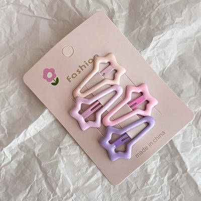 pink series bb hairpin female forehead star broken hair bangs side clip sweet girl small hairpin hair accessories