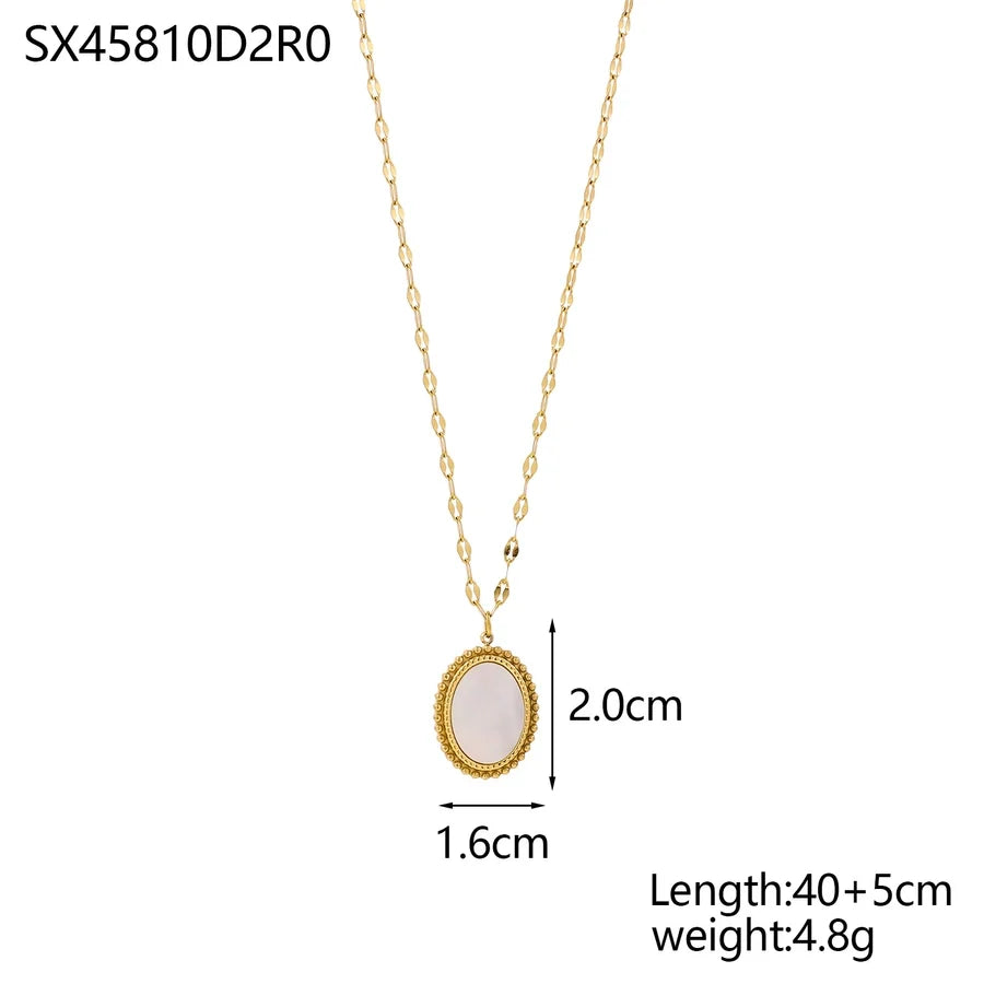 Jewelry Casual Elegant Cross Heart Shape 304 Stainless Steel Shell 18K Gold Plated Pendant Necklace