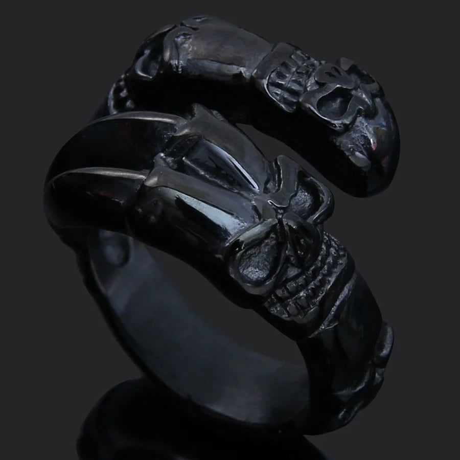 Jewelry Retro Punk Skull 304 Stainless Steel Rings