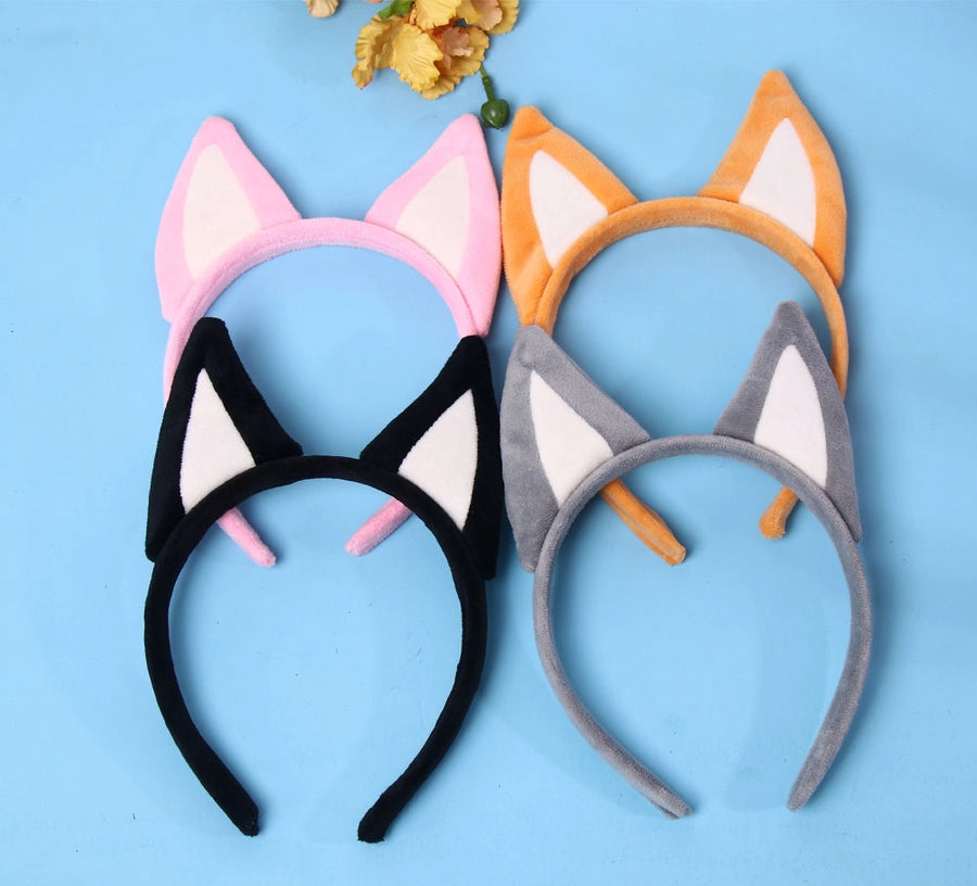 Women's Cartoon Style Solid Color Cloth Hair Band