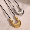 Jewelry Simple Style U Shape Solid Color 304 Stainless Steel Plating Stainless Steel Necklaces