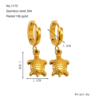 1 Pair Marine Style Modern Style Classic Style Starfish Crab Shell Plating 304 Stainless Steel 18K Gold Plated Drop Earrings