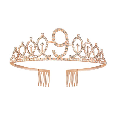 Girl'S Cartoon Style Letter Crown Metal Stoving Varnish Crystal Crown