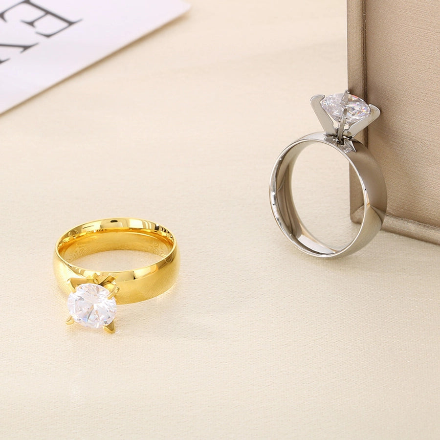 Jewelry Vintage Style Geometric 304 Stainless Steel 18K Gold Plated Rings