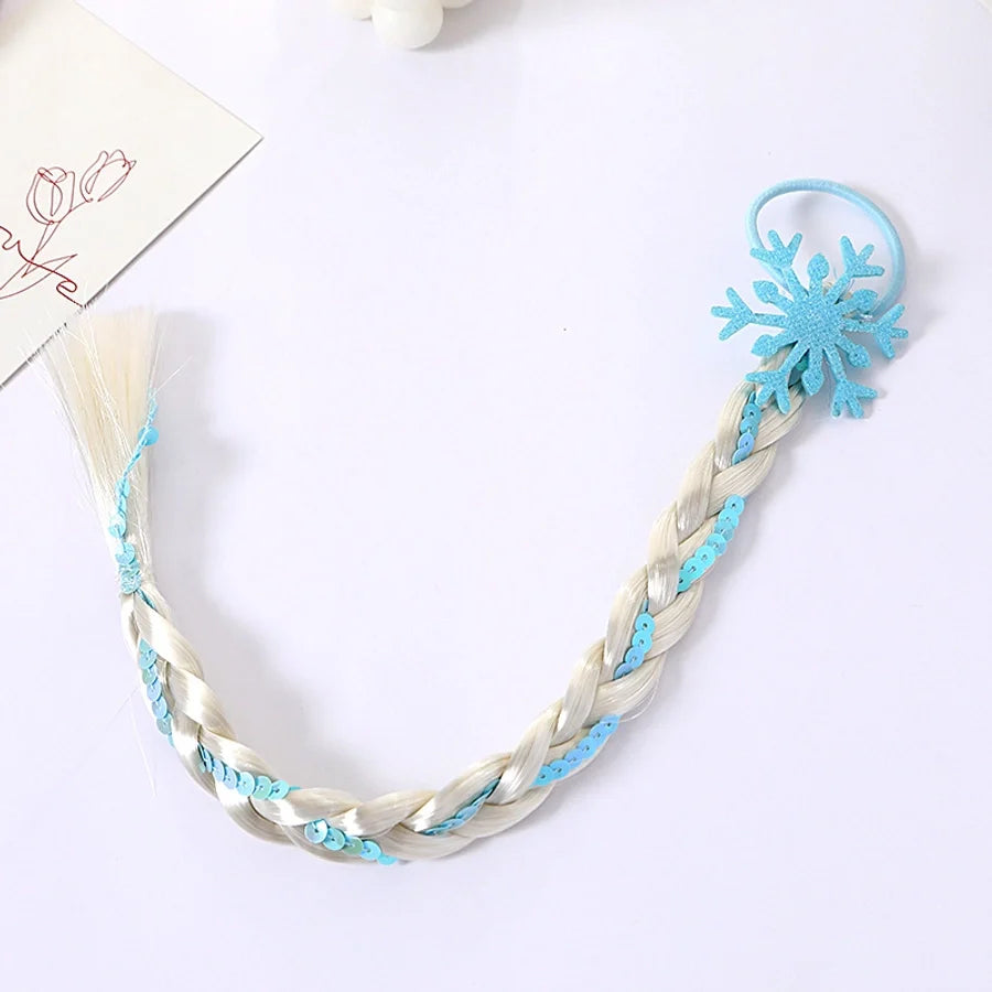 Girl'S Cute  Bow Knot Snowflake chemical fiber Inlay Rhinestones Hair Tie