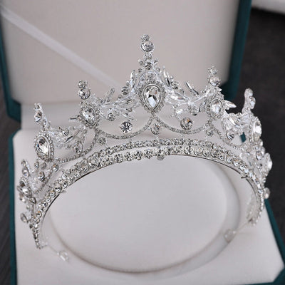 glam crown alloy inlay rhinestones crown