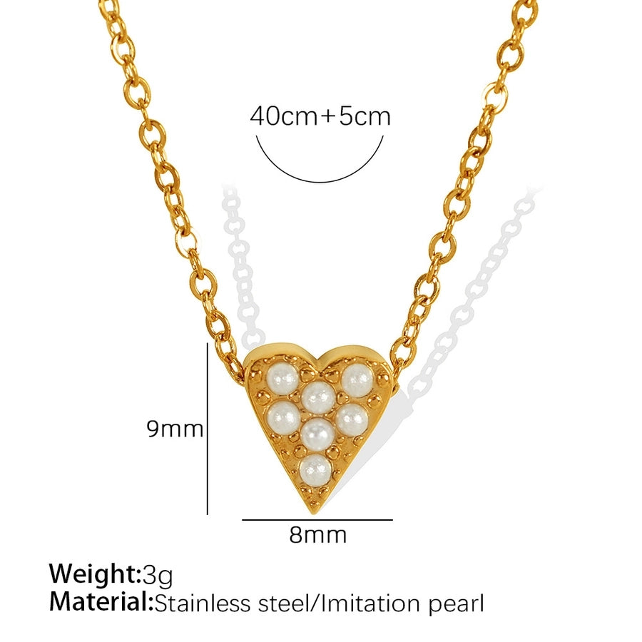 Jewelry Classic Style Star Moon Heart Shape Titanium Steel 18K Gold Plated Plating Pendant Necklace