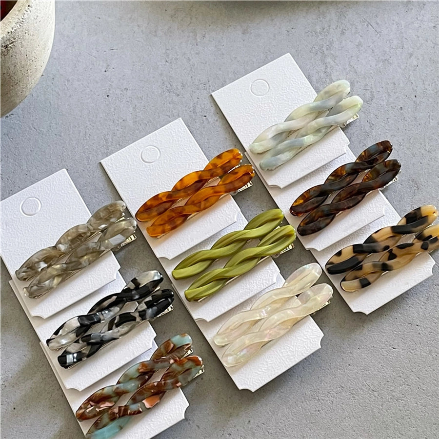 women's simple style twist acetic acid sheets hair clip