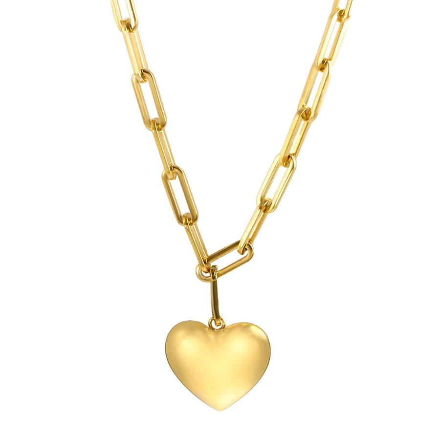 Jewelry Simple Style Heart Shape Titanium Steel Pendant Necklace