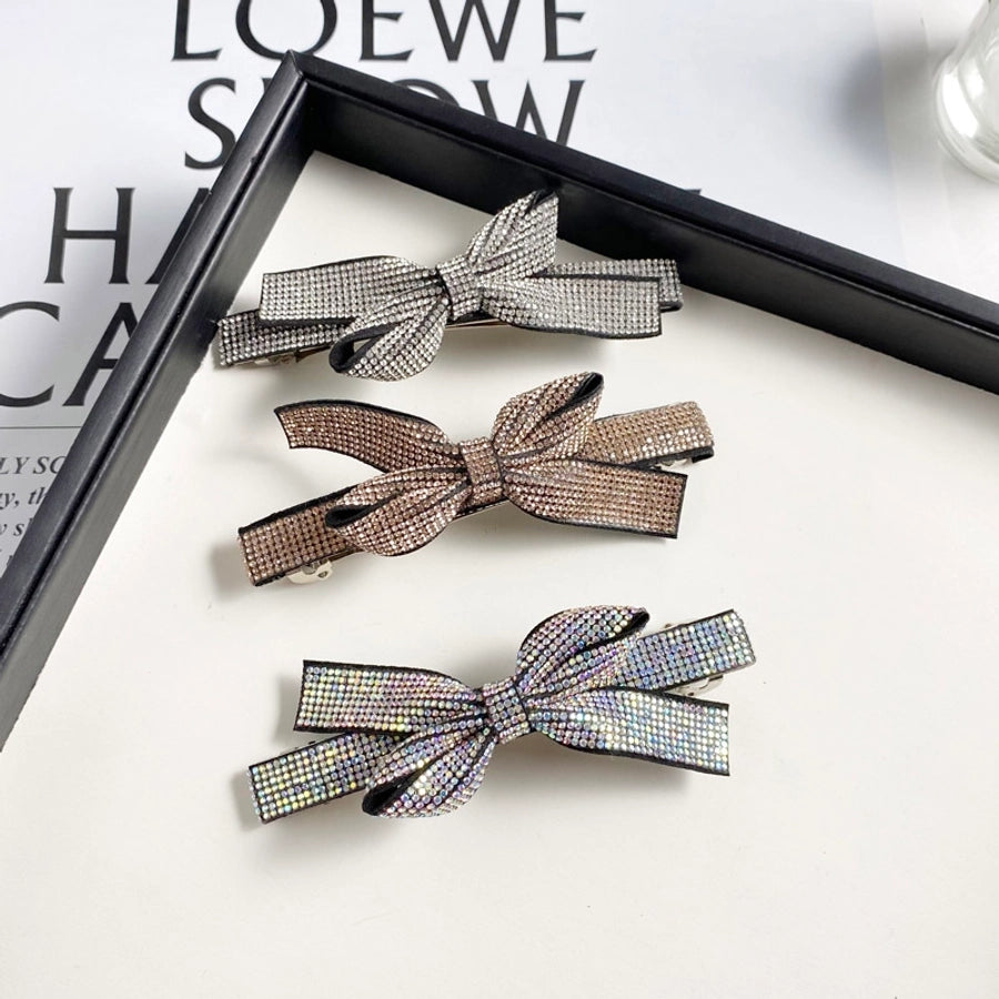 Elegant Sweet Women's Bow Knot Rhinestone Hair Clip