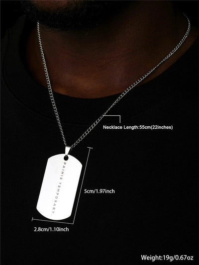 Jewelry Basic Classic Style Commute Letter Rectangle 304 Stainless Steel Pendant Necklace