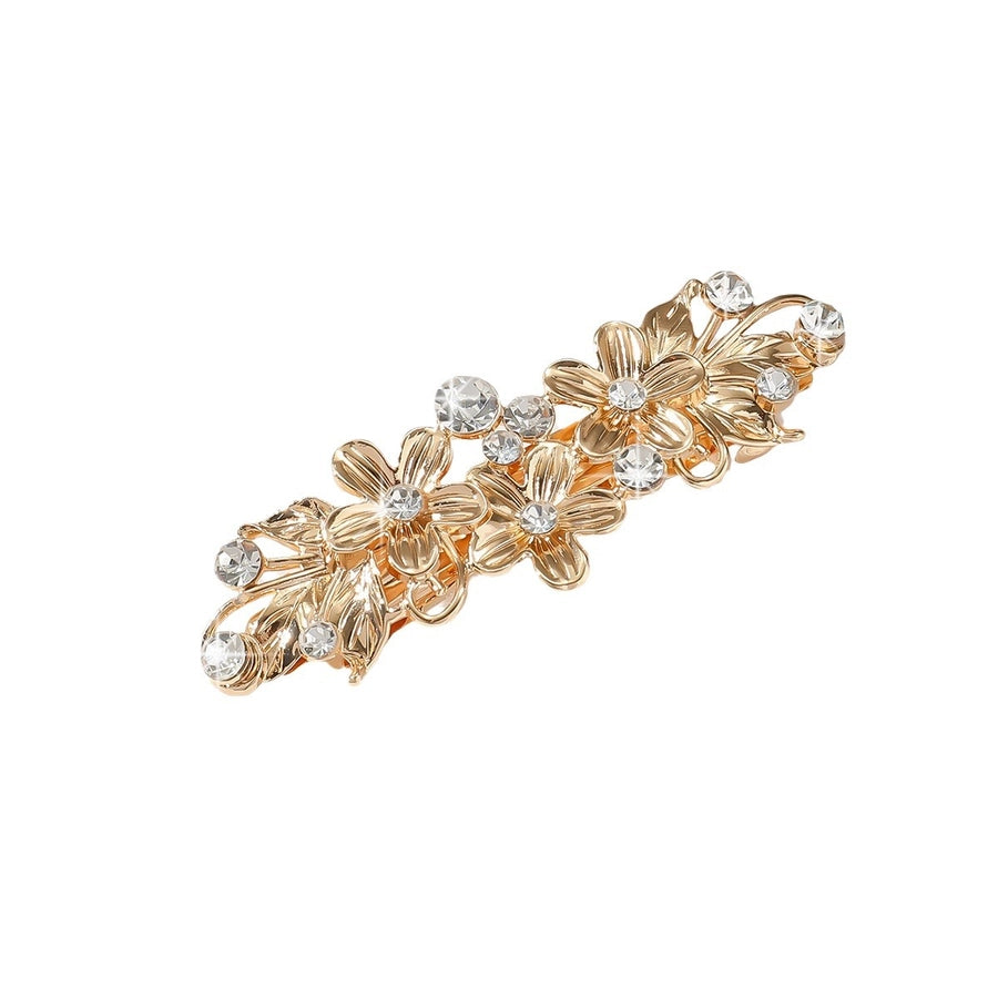 Women's Elegant Flower Alloy Inlay Zircon Hair Clip