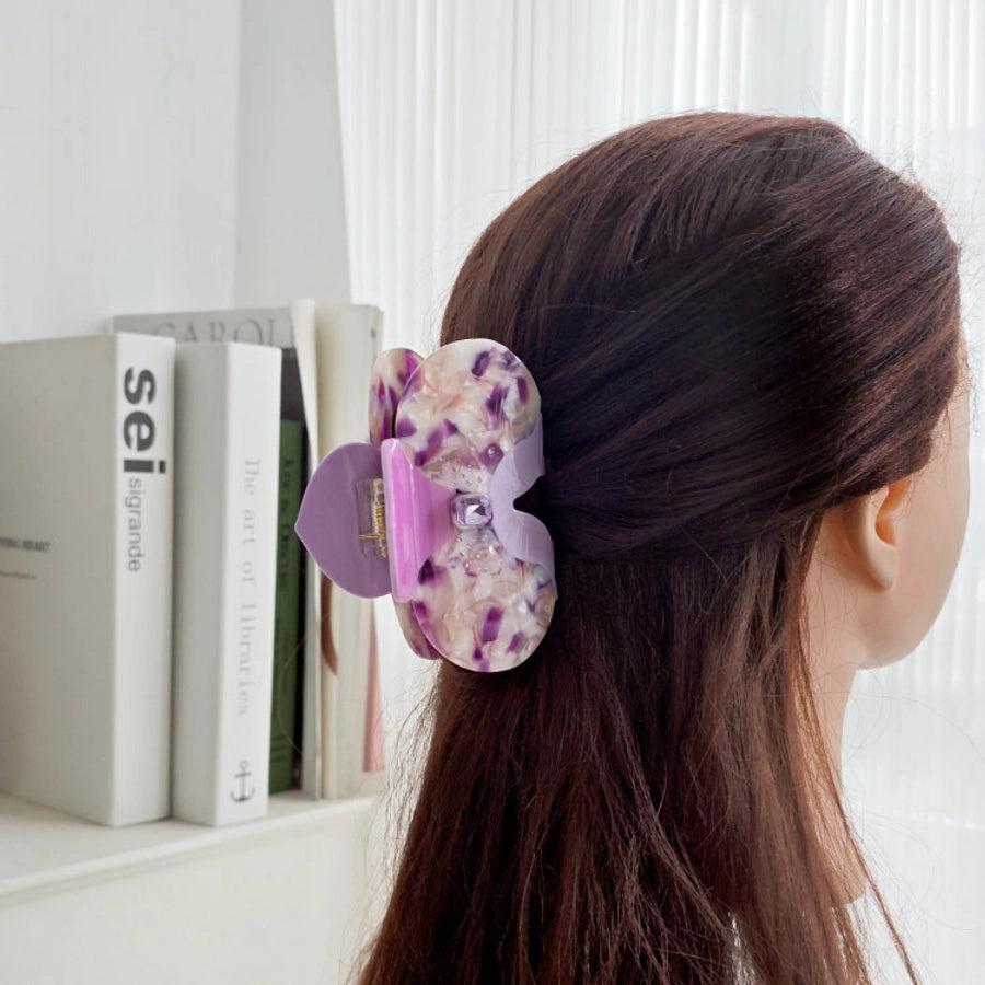 Women's Casual Flower Acetic acid sheets Inlay Rhinestones Hair Claws