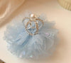 fashion crown gauze epoxy inlay rhinestones hair clip hair band 1 piece