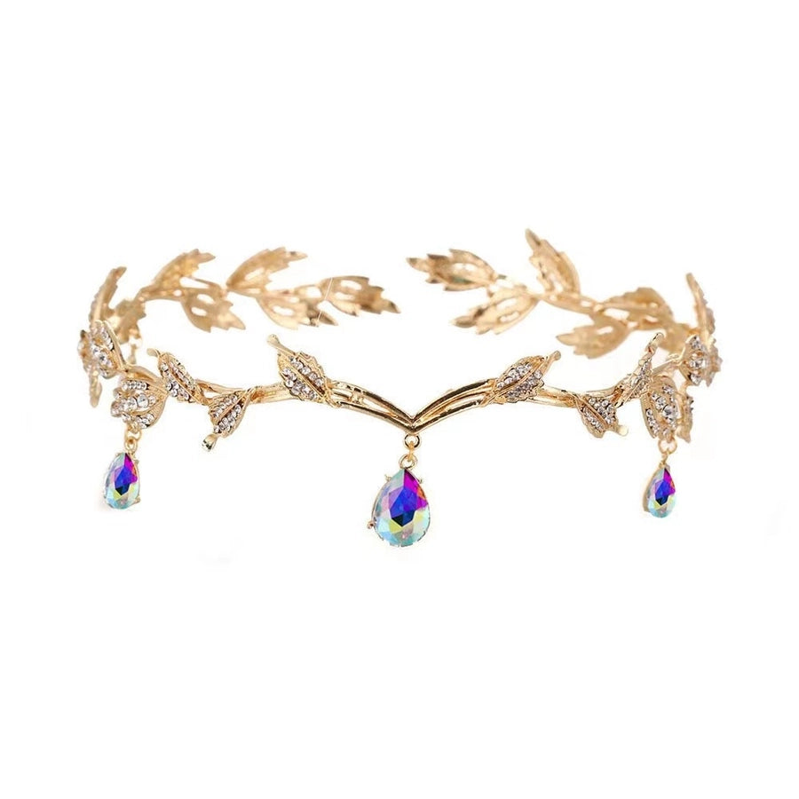 Korean-style eyebrow pendant wedding headdress bridal jewelry alloy rhinestone headband crown princess hair accessories wedding accessories