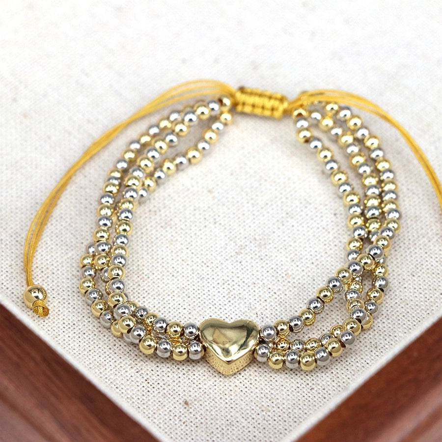 Copper Beaded Heart Shape Bracelets