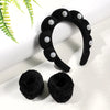Women's Casual Solid Color Flannel Inlay Artificial Pearls Hair Band