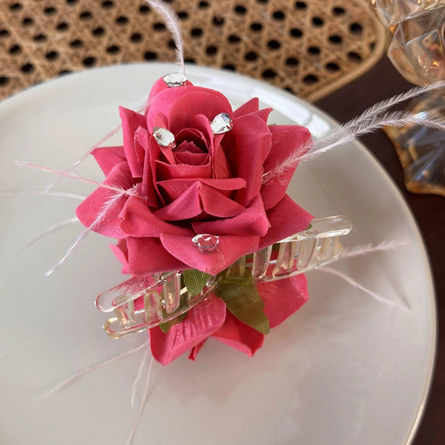 Women's Elegant Vacation Romantic Flower Arylic Cloth Flowers Hair Clip