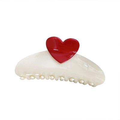 Women's Simple Style Heart Shape Plastic Resin Hair Claws